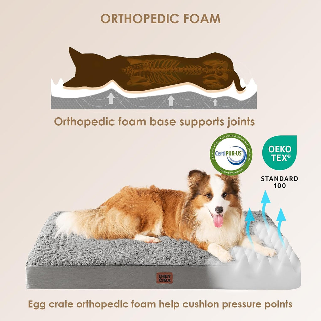 EHEYCIGA Orthopedic Dog Bed Medium with Removable Washable Cover,30x20