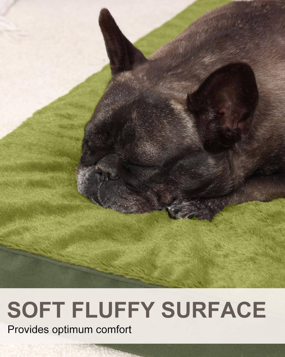 KSIIA Orthopedic Dog Bed for Medium Dogs with Waterproof Lining,Green,29x18