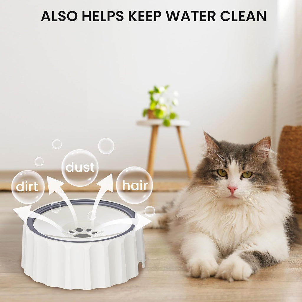 Dog Water Bowl No Spill 70oz/2L Large Capacity Dispenser Non Slip No Splash Bowl Pet Slow Feeder No Drip Dog Water Bowl on Vehicle Slow Water Bowl for Dogs and Cats