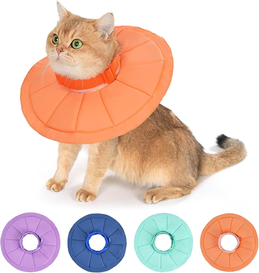Avont Inflatable Cat Cone, Lightweight Recovery Collar, L Orange