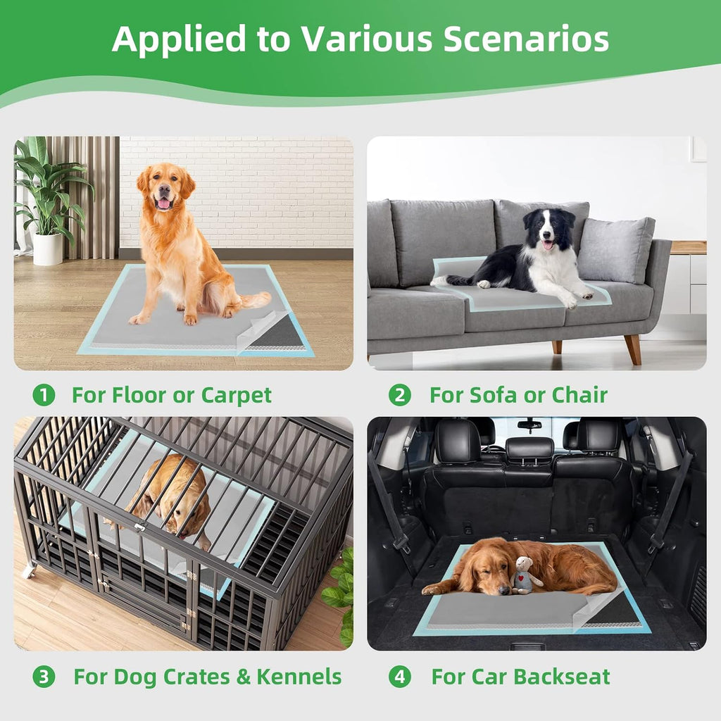 DEEP DEAR Activated Carbon Puppy Pads 30"x26" (40-Count), Charcoal Dog Pads Extra Large, Disposable XL Dog Pee Pads for Potty Training, Leak-Proof Pet Pads for Whelping Puppies, Kittens, Rabbits