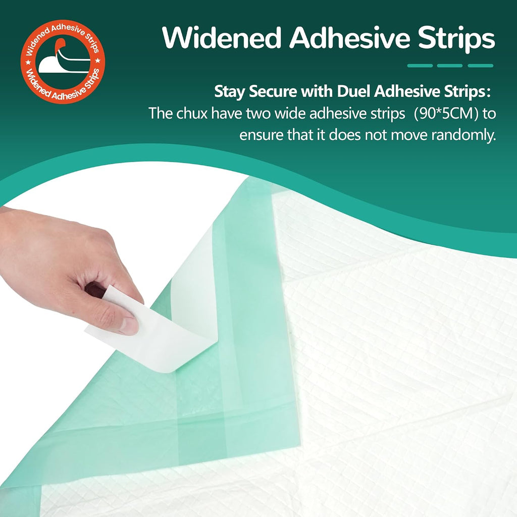 MILDPLUS Bed Pads with Adhesive Strips 36''X36'', 30 Count Chucks Disposable Underpads Extra Large Thicker Incontinence Pads for Unisex Adult, Senior, Kids and Pet