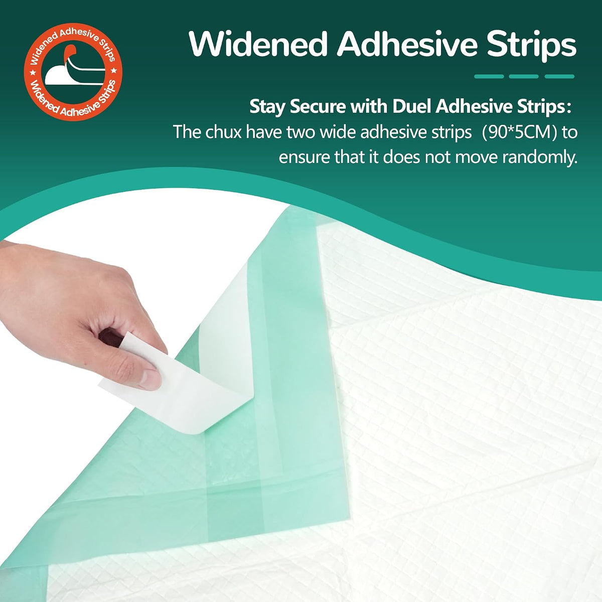 MILDPLUS Bed Pads with Adhesive Strips 36''X36'', 30 Count Chucks Disposable Underpads Extra Large Thicker Incontinence Pads for Unisex Adult, Senior, Kids and Pet