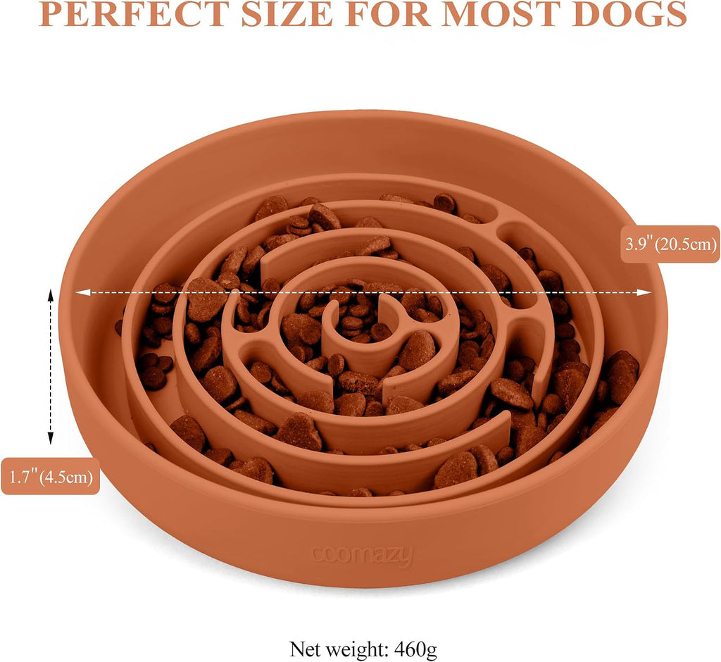 Coomazy Slow Feeder Dog Bowls, Silicone Dog Bowl with Suction Cups