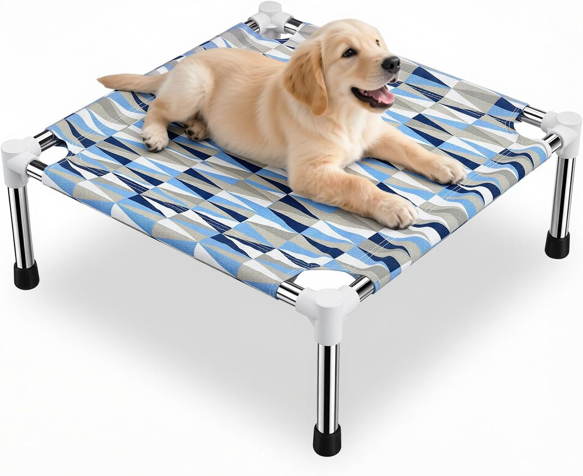 Raised Elevated Dog Bed, Lifted Cooling Stainless Steel Pet Dogs Cot, Small
