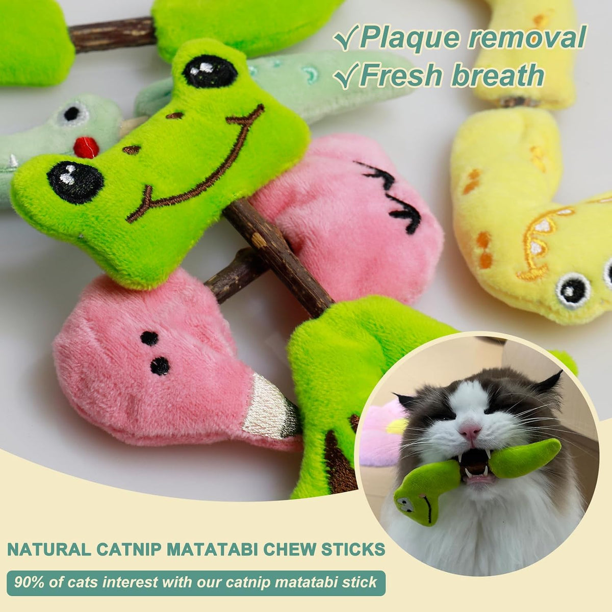 Silvervine Chew Sticks and Cat Crinkle Balls, Cat Chew Toy for Teeth Cleaning, Interactive Cat Toys for Indoor Cats, for All Cat Breeds (7 Pack)