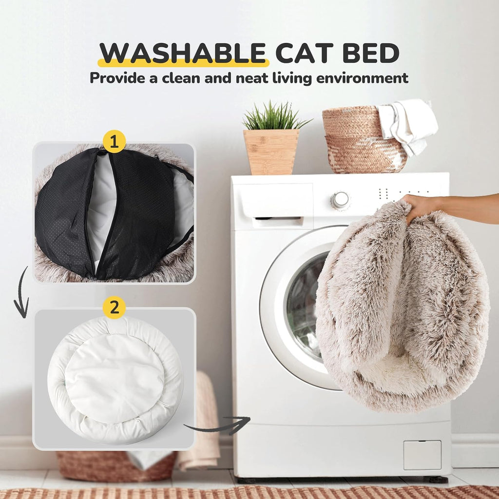 CATISM Cat Bed, Cat Beds for Indoor Cats with Covered Hooded