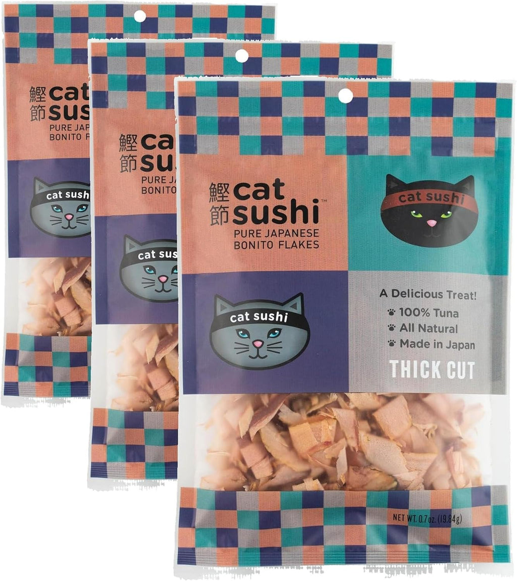 Cat Sushi Bonito Flakes, Thick Cut, 0.7 oz (Pack of 3)