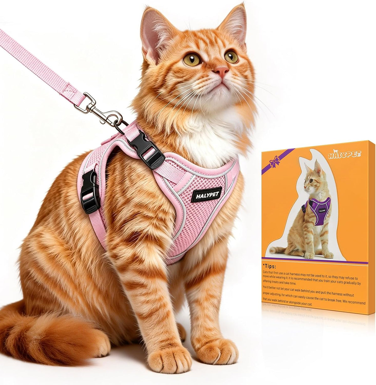 Cat Harness and Leash Set,Escape Proof Kitten Harness,Pink