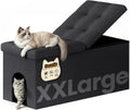 3-in-1 Cat Litter Box Enclosure Furniture, XX-Large, Dark Grey