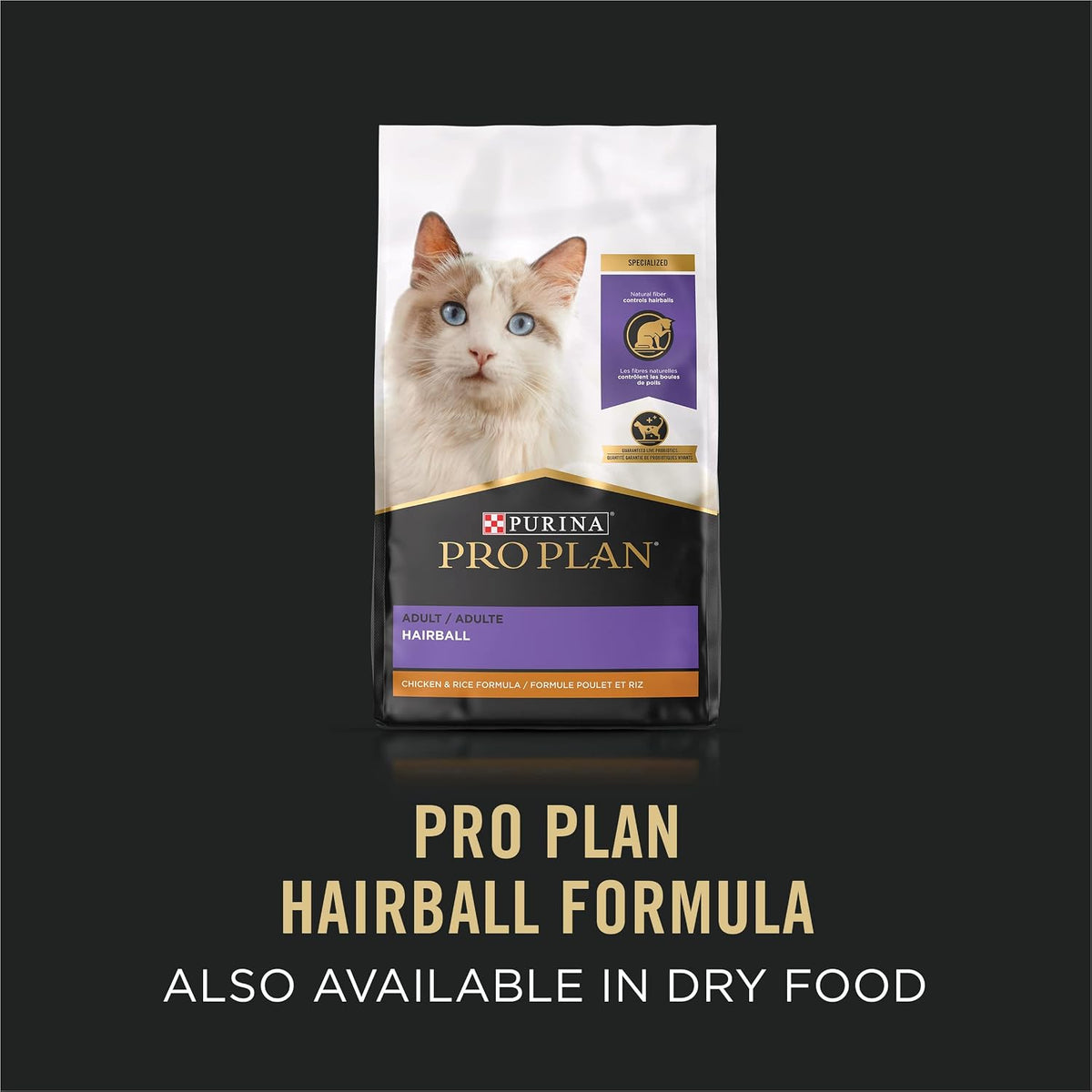 Purina Pro Plan Hairball Control Wet Cat Food Pate, (24) 3 oz