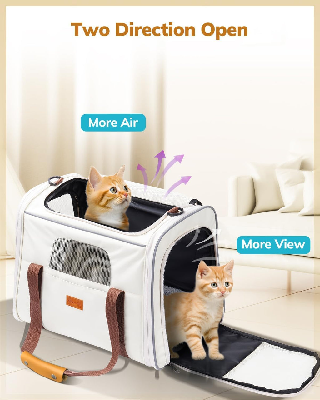 Morpilot Pet Carrier for Large Cats, Puppies & Small Dogs Up to 25lbs