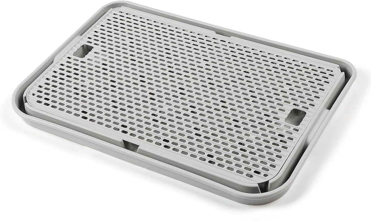 Cat Litter Box Step, Large Cat Litter Ramp with Filter Function, Light Grey