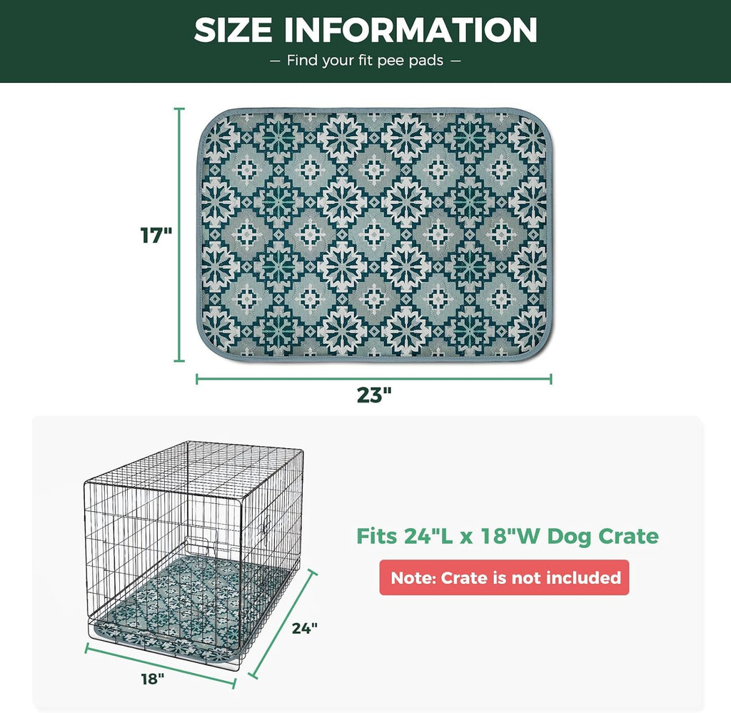 FXW Washable Pee Pads for Dogs, Super Absorbent, 17" x 23", 2 Packs | Machine washable, Non-slip backing