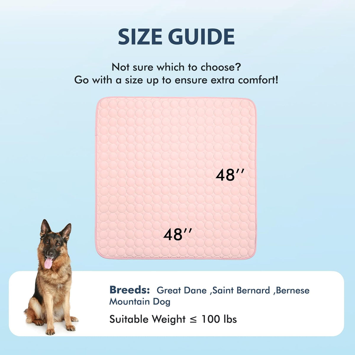 MICROCOSMOS Summer Cooling Mat & Sleeping Pad- Water Absorption Top, Materials Safe, Easy Carry, EZ Clean. Keep Cooling for Pets, Kids and Adults.(Pink, 48" x48")