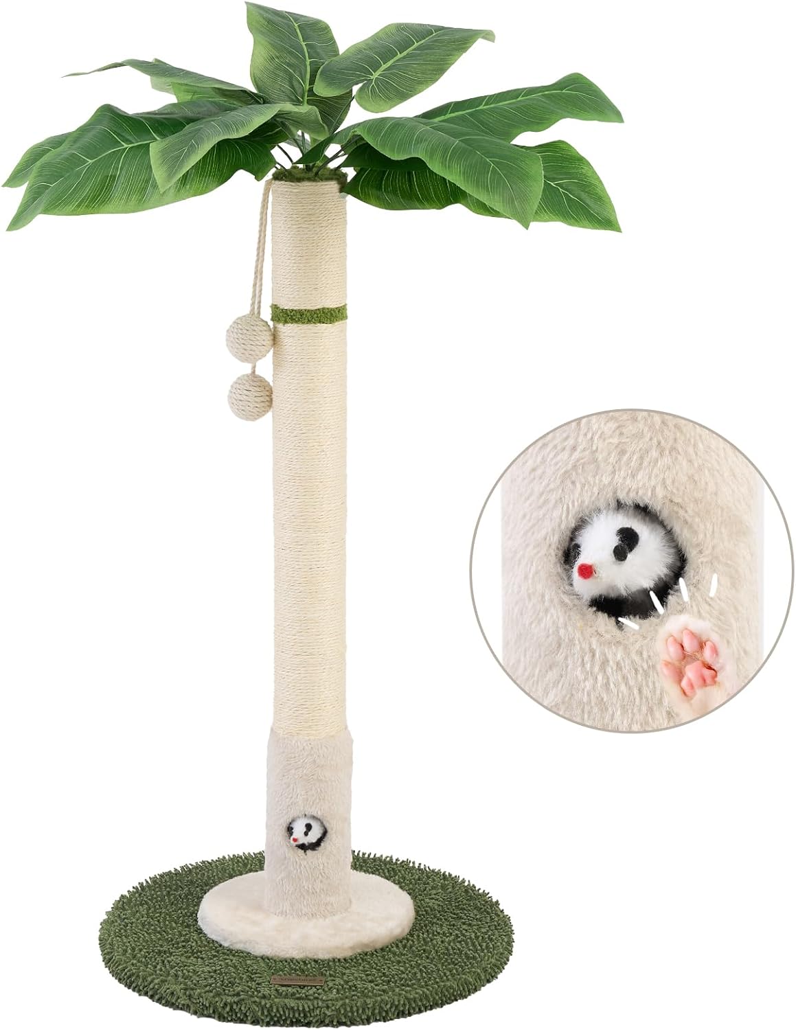 Woochpet Cat Scratching Post for Indoor Cats,36" Tall Cat Scratcher （White）
