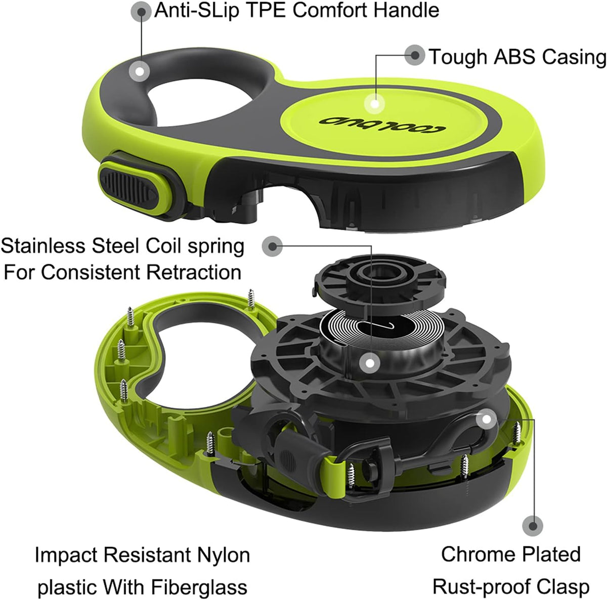 360° Tangle-Free,Heavy Duty Retractable Dog Leash with Anti-Slip Handle