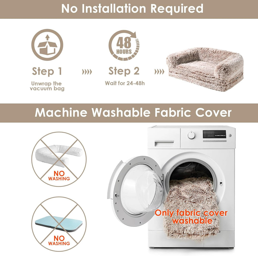 EHEYCIGA Foldable XXL Dog Bed for Large Sized Dog - 54x38x7.5, Faded Brown