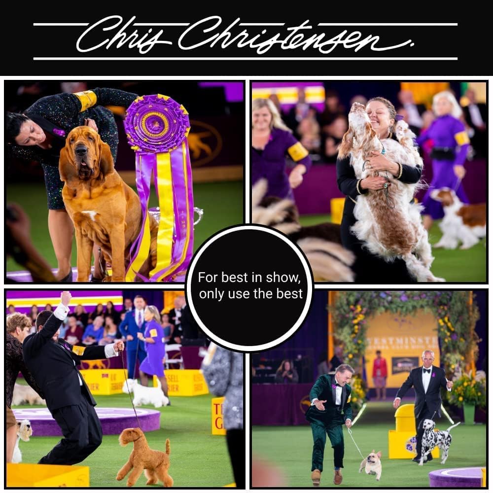 Chris Christensen Karben II Slicker Brush for Dogs, Groom Like a Professional, Ideal For All Coat Types, Remove Shedding Coat, Tangles and Dead Undercoat, 17 mm Stainless Steel Pins, Small