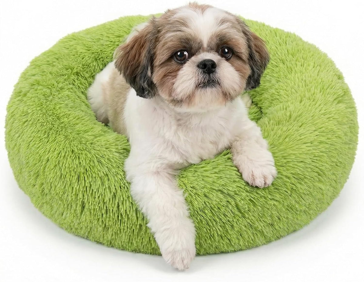 nononfish Calming Donut Dog Bed for Small Dogs,Soft Plush Pet Bed