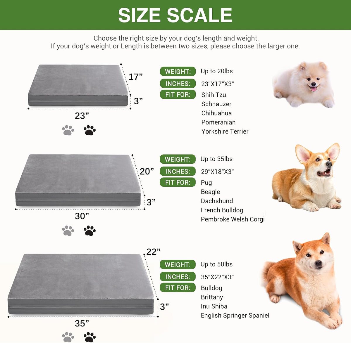 Waterproof Small Dog Bed Crate Pad 24", Washable Puppy Bed Orthopedic Gray
