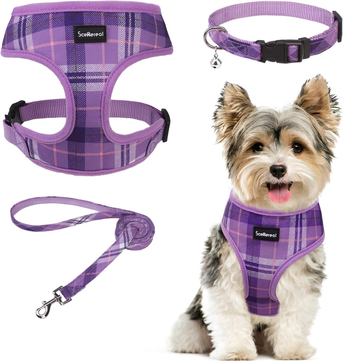 SCENEREAL No Pull Dog Harness and Leash Set Small Medium Sized Dog