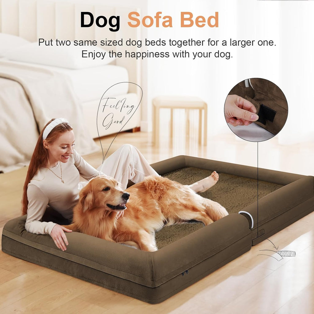 NANUYA Orthopedic Dog Bed for XX-Large Dogs, 44 x 34 Inch, Dark Coffee