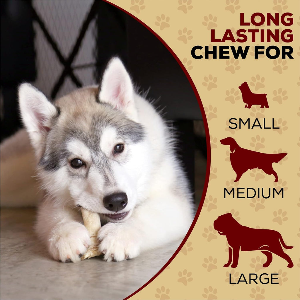 Real Hide All Natural Dog Chew Treats, 9-10 Inch, 20 Count