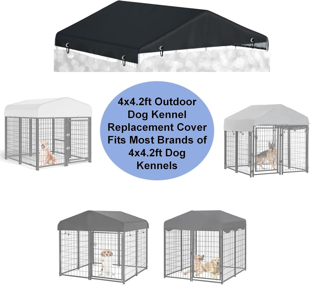 Outdoor Dog Kennel Cover 4.2 ft x 4.2 ft Replacement Covers（Without Frame）