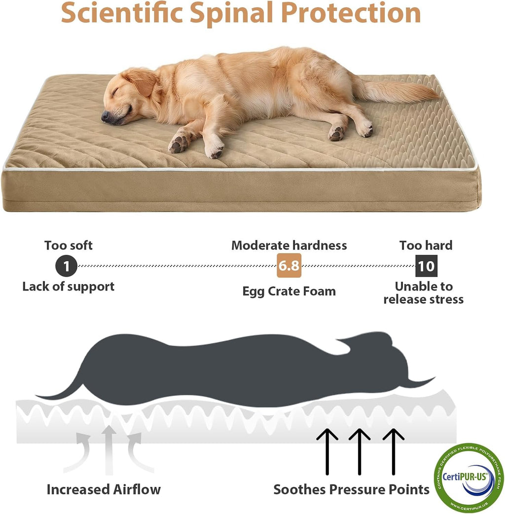 WNPETHOME Orthopedic Waterproof XL Dog Bed for Crate Cozy Sleep