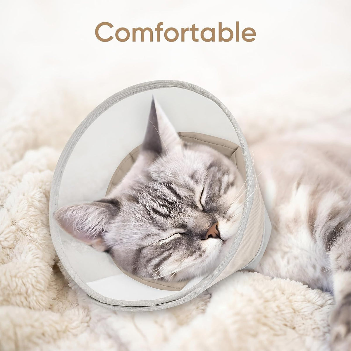 Supet Soft Cat Cone Collar Recovery to Stop Licking Breathable Mesh Surgery