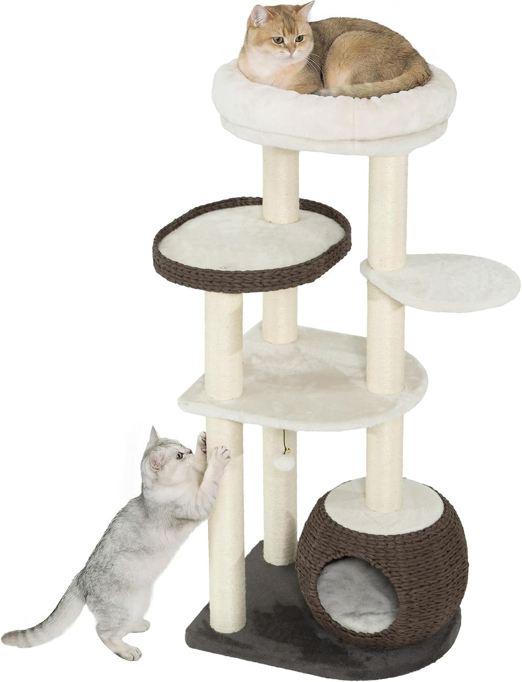 KAMABOKO Modern Cat Tree Tower, 54" Tall for Indoor Cats