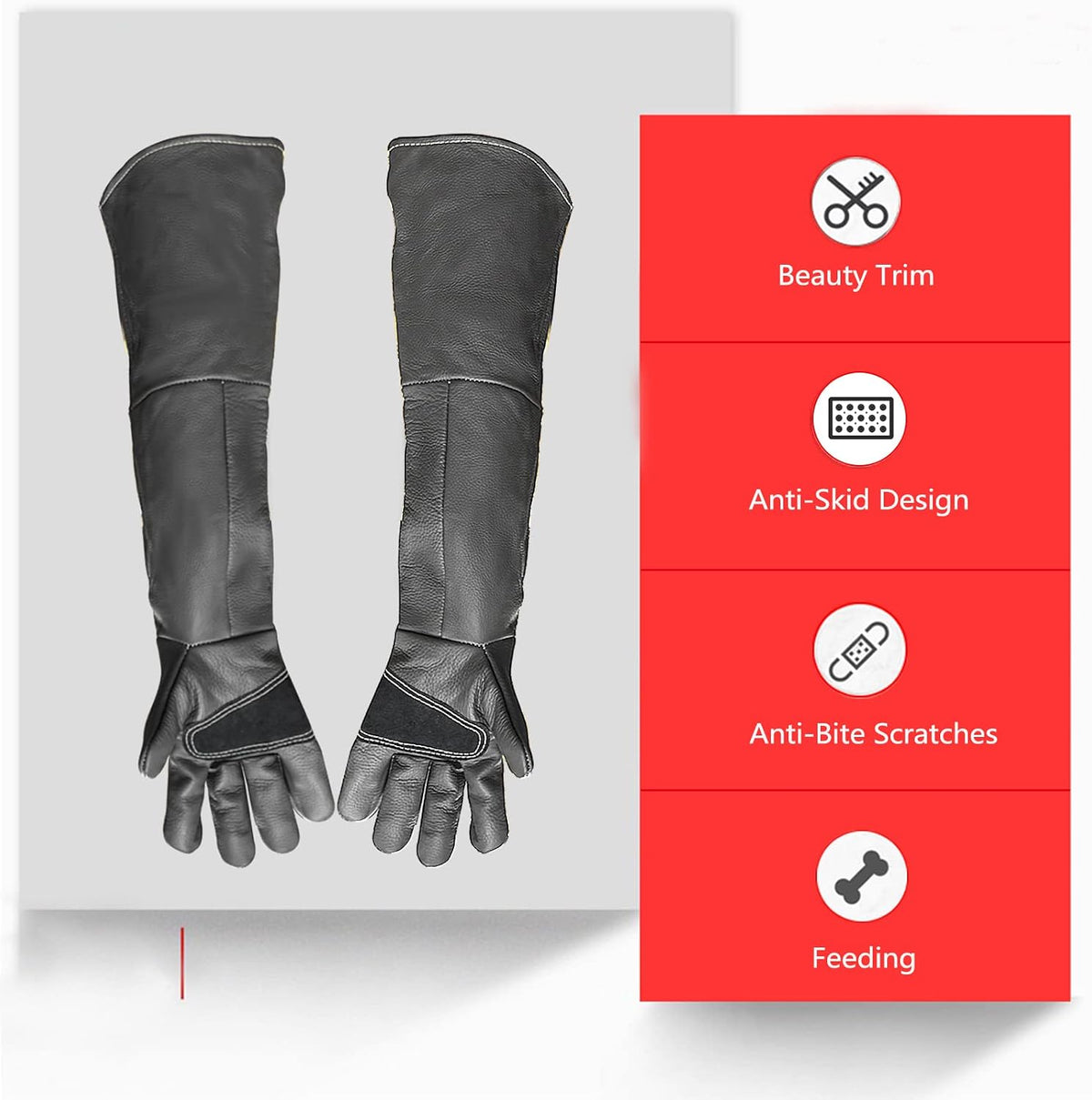 Animal Handling Gloves Bite Resistant, 60cm/ 23.6In Bite Proof Glove for Welding, Gardening, Handling Cat/Dog/Bird/Snake/Lizard/Falcon/Reptile, Anti-Bite Work Gloves (Deep Color)