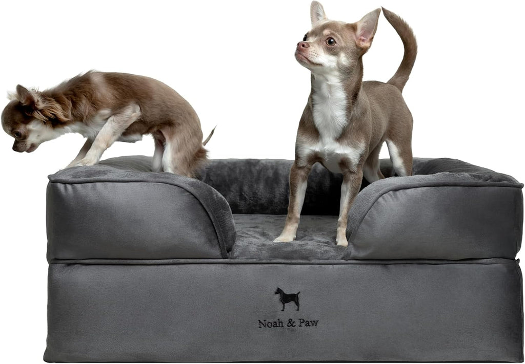 NOAH & PAW Dog Bed, Orthopedic Memory Cooling Foam (2X Base) 28x23x11in