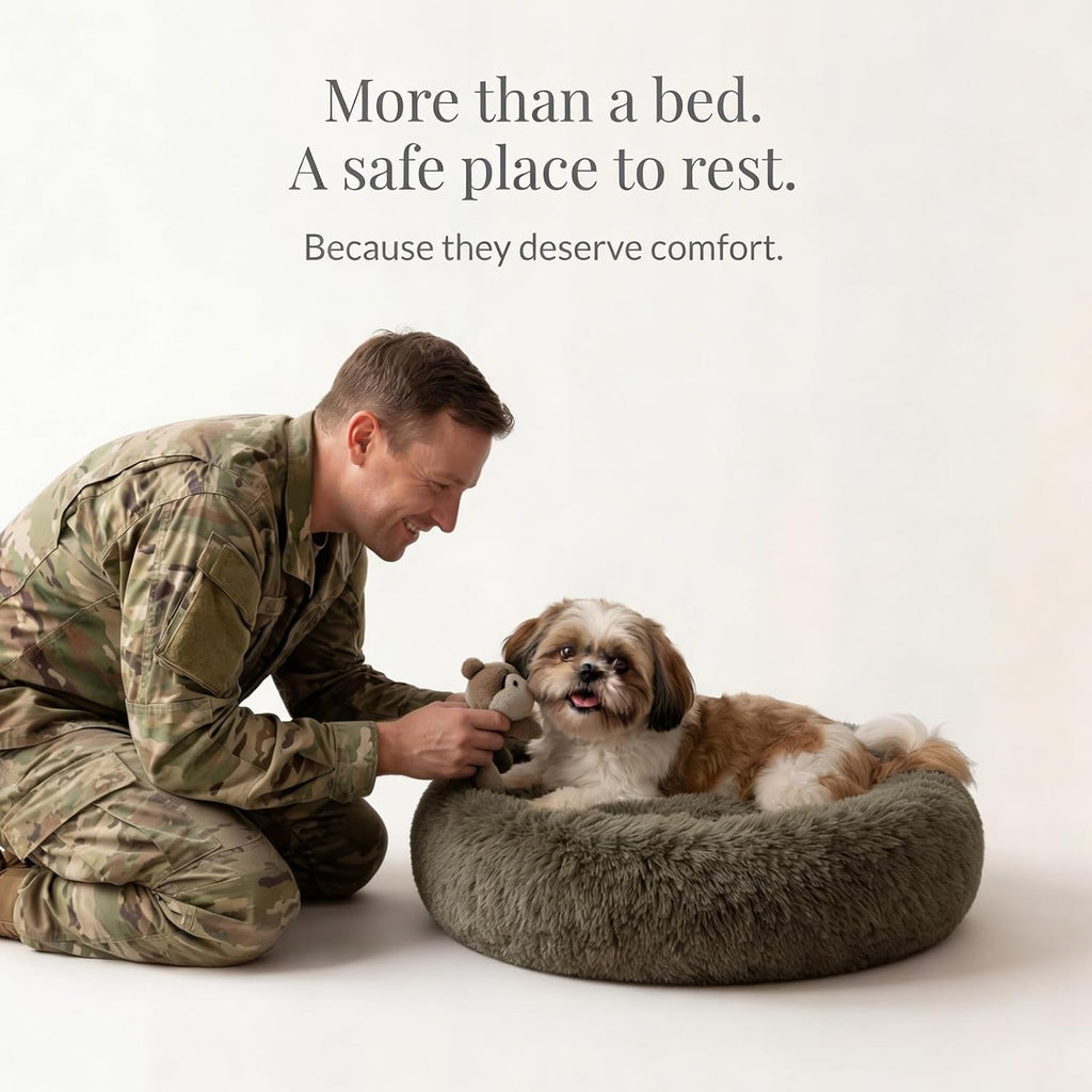 nononfish Soft Dog Bed for Small Dogs,Plush Round Calming Pet Bed