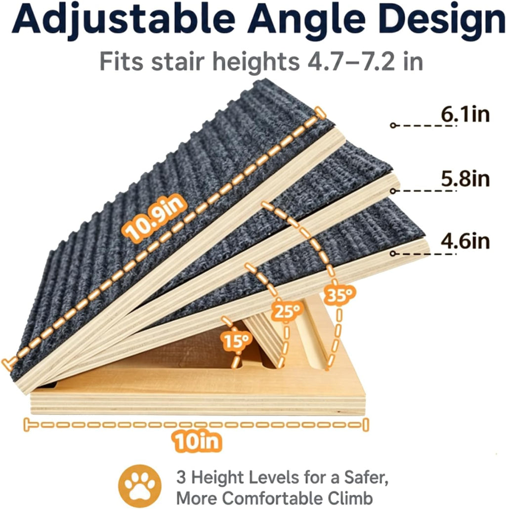 Dog Ramp for Stairs, Foldable Stair Wedges Assist for Small Dogs, 1 Pack