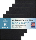 Fresh Headquarters 6-Pack Activated Carbon Cat Litter Box Filter Replacement for Nature's Miracle Corner Box - Charcoal Filters for Hooded Litter Boxes - Odor Control - Made in USA - 6.5" x 6.25"