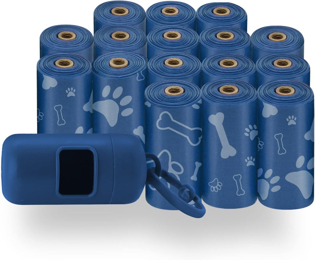 Best Pet Supplies Poop Bags for Dogs - Royal Blue, 240 Count | Scented, Leak-proof, Easy-Tear perforations, 15 Thick Bags per roll, Outdoor Walking & Travel, Fits Standard Holders