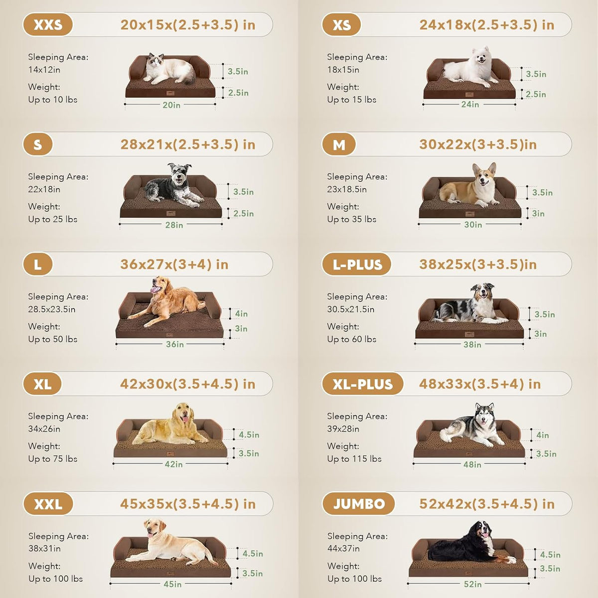 MEKIY Orthopedic Waterproof Jumbo Dog Bed with Bolster for Extra Large Dogs
