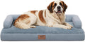MEKIY Orthopedic Waterproof Jumbo Dog Bed with Bolster for Extra Large Dogs