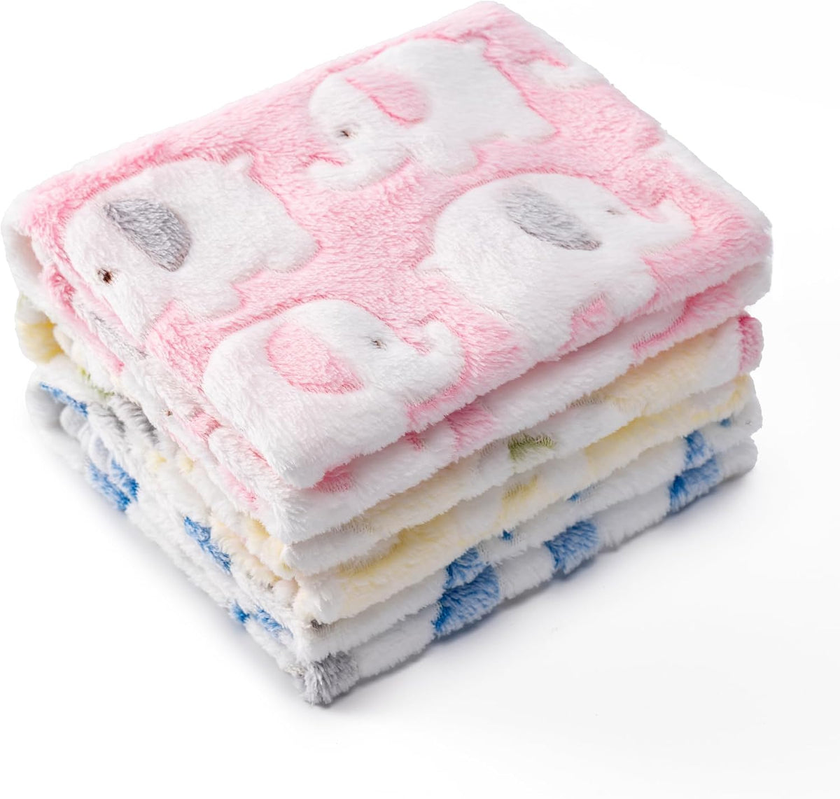 1 Pack 3 Blankets for Dog Puppy Cat (Large 41x31'', Pink, Yellow, Blue)