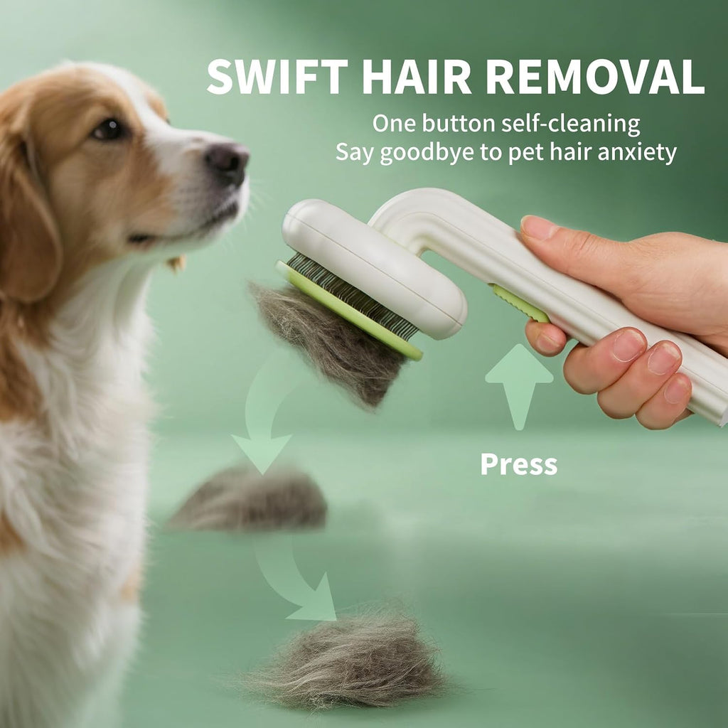Cat Brush Dog Brush with Release Button for Shedding, Self Cleaning Cat Comb Hair Brush for Indoor Cats, Dog Deshedding Brush Grooming Kit, Pet Supplies Hair Remover Tool