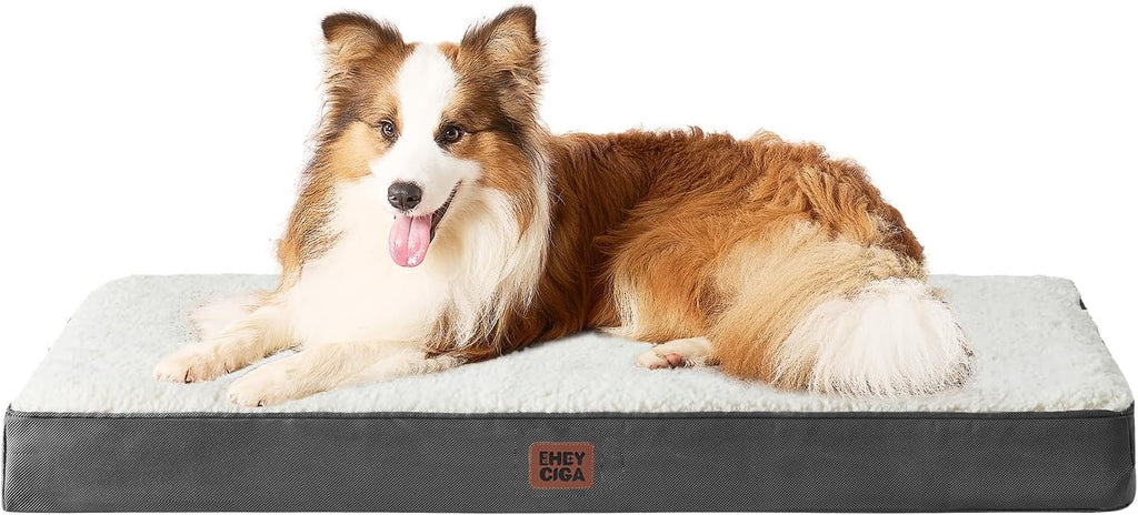EHEYCIGA Orthopedic Dog Bed Large with Removable Washable Cover, 41IN Beige