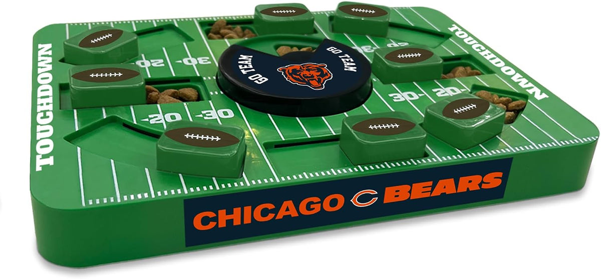 Pets First NFL Chicago Bears Large Puzzle Toy for Dogs, Slow Feeder Board for Pets, New Bigger Size, Interactive Doggie Treat Toy