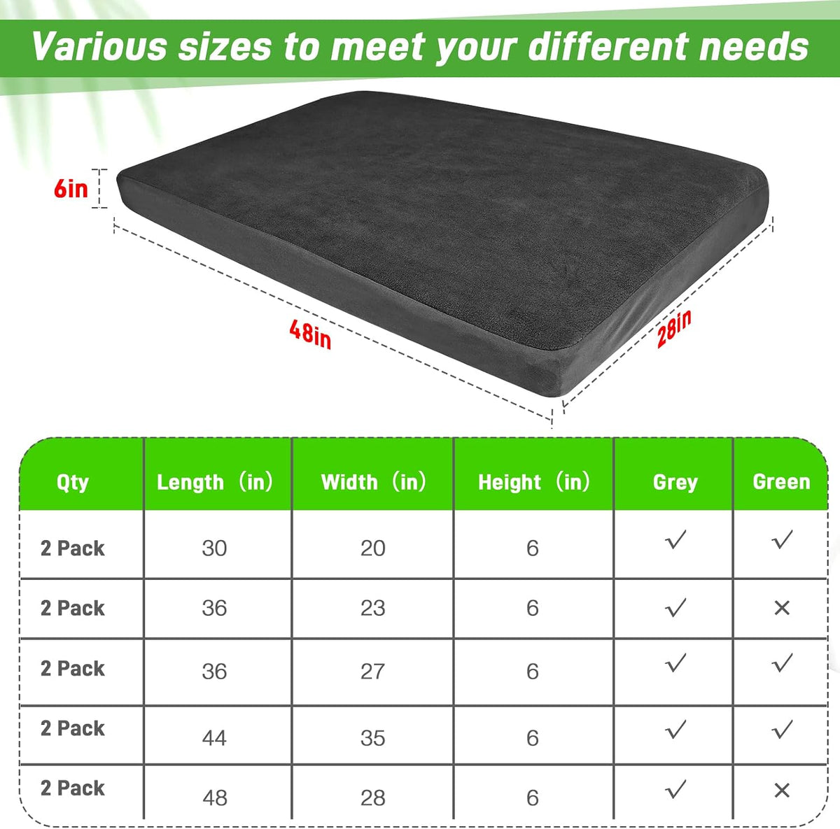 Dog Bed Covers Replacement Washable 100% Waterproof Soft Dog Bed Sheet Black 2 Pack 42" x 28" L