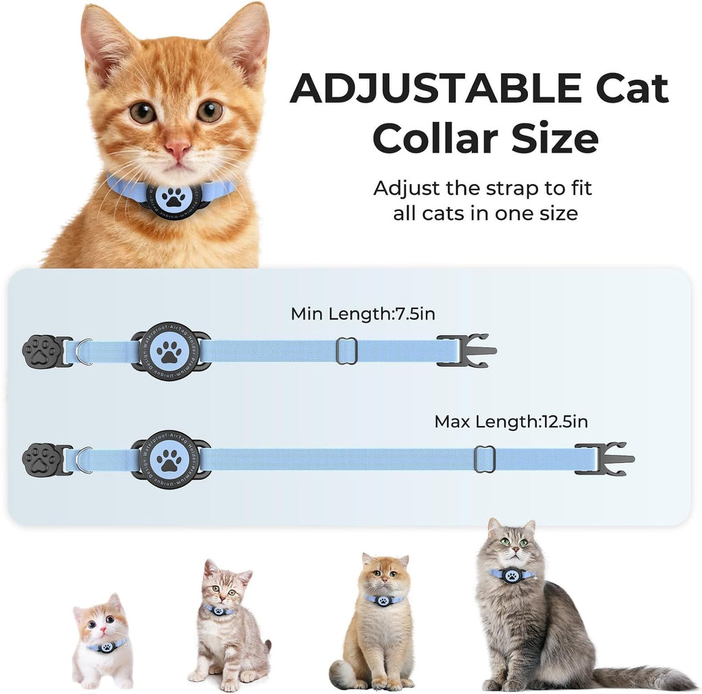 GPS Cat Tracker Collar with Finder Tag, Bluetooth Pet Location Blue 1Pack