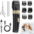 HEAPETS Dog Clippers for Grooming, Low Noise, Electric Quiet, Adjustable Clipper Comb, Rechargeable Cordless Dog Hair Clippers for Dogs Cats Pets, Black