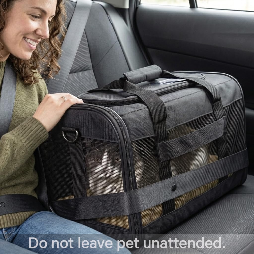 Conlun Dog Carrier Soft Sided, Large Cat Carrier up to 20 Lbs,Turq L