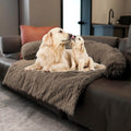 Calming Dogs/Cats Bed Mats, Dog Pad Washable Removable Couch Cover, Plush Long Fur Mat for Pets, Waterproof, Perfect for Small, Medium and Large Dogs and Cats (Desert Brown, 41"x37"x 6.0")