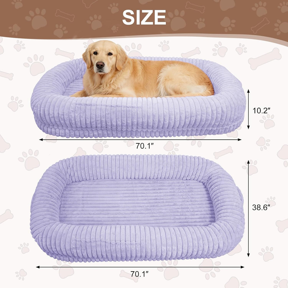 Human Dog Bed for Adult,Large Human Size Dog Bed 70"x38"x10"